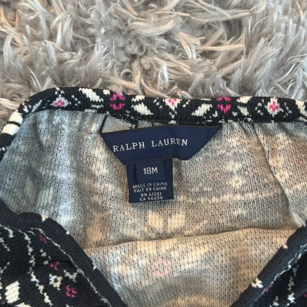 Ralph Lauren Black, Pink, & Cream Cotton Geo Print Diaper Cover